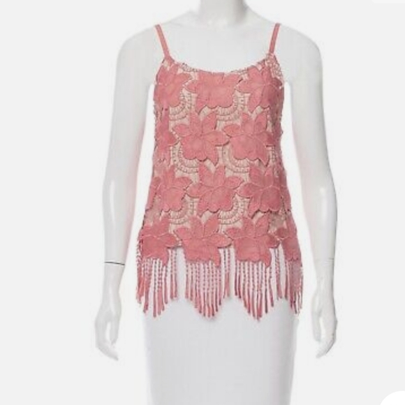 Alice + Olivia Dusty Rose Waverly Crochet Top - Picture 4 of 6